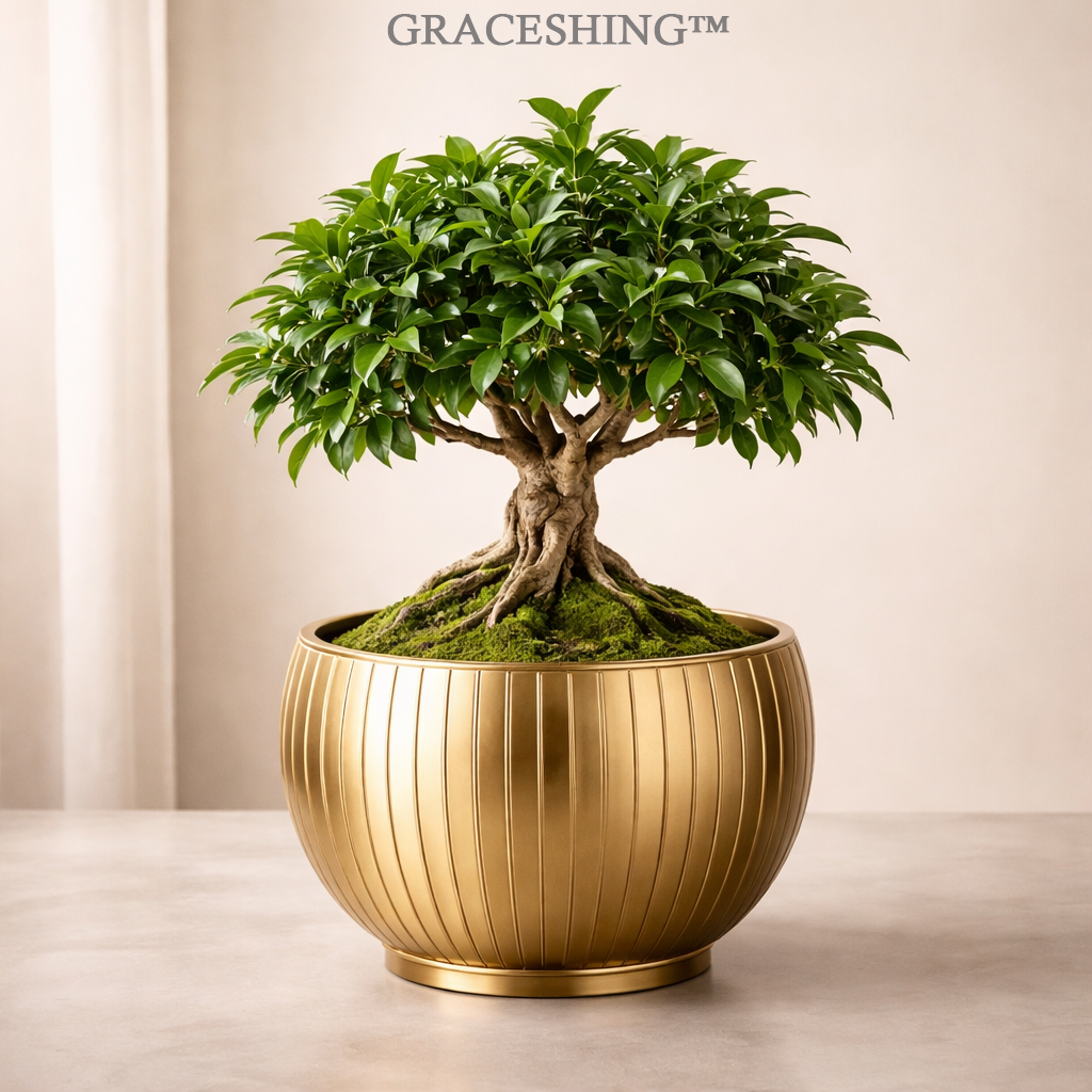 GRACESHING™ Golden Heritage Bonsai  A miniature tree rooted in tradition, presented with modern elegance.